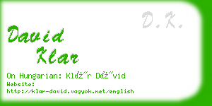 david klar business card